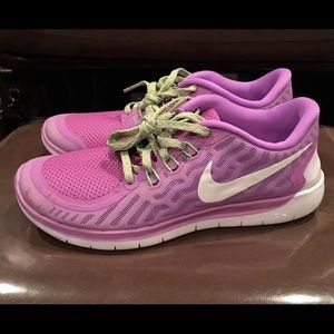 Nike Free 5.0 Youth 6.5 Purple Lilac Running Shoes